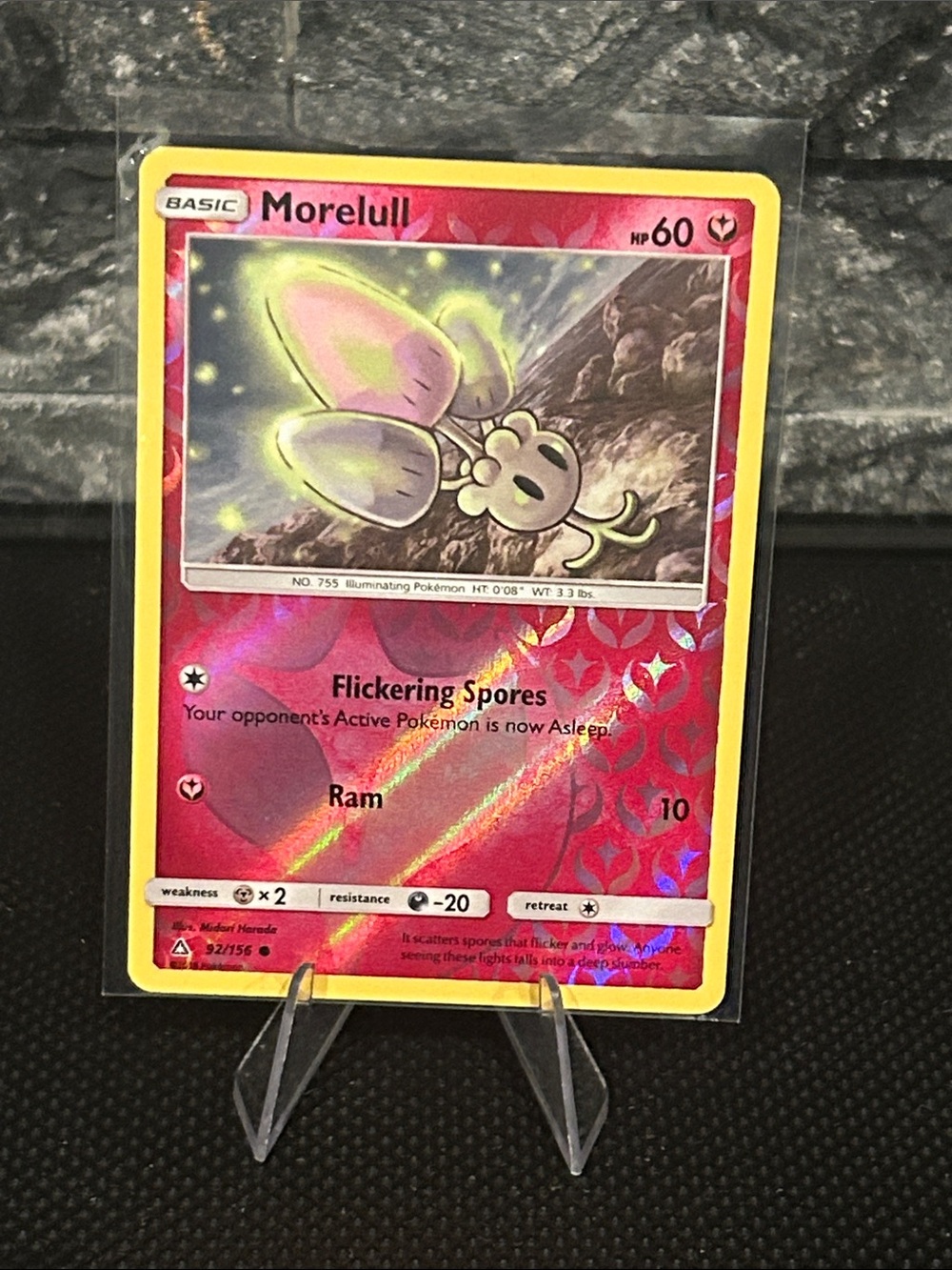 Pokemon Morelull 92/156 Reverse Holo from Sun & Moon Ultra Prism 2018 M/NM
